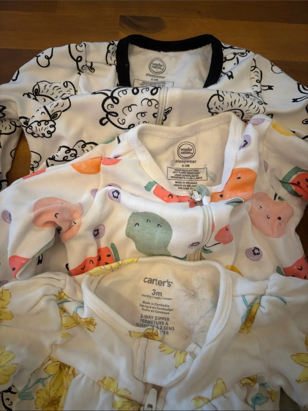 Carter's Baby Pajama Bundle — White, Pink, Yellow, Green, Peach
